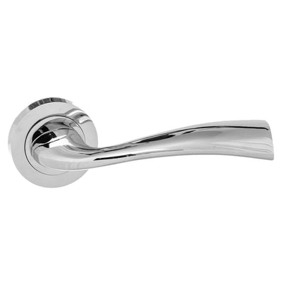 Eco Wave Aluminium Lever Door Handle on Round Rose