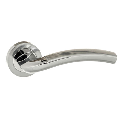 Eco Crest Aluminium Lever Door Handle on Round Rose