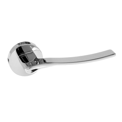 Forme Olimpia Lever Door Handle on Minimal Round Rose