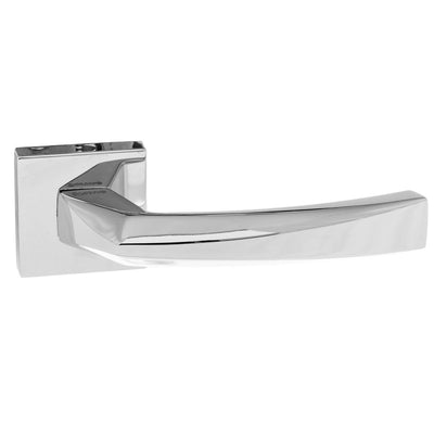 Forme Crystal Lever Door Handle on Minimal Square Rose