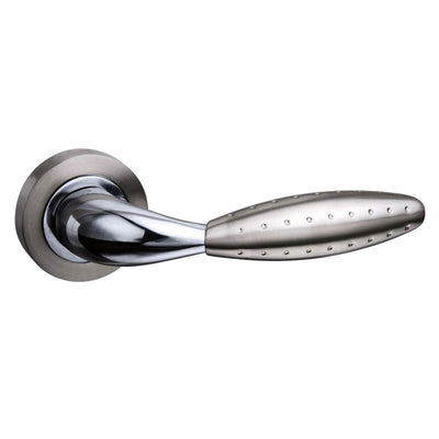 Mediterranean Oran Lever Door Handle on Round Rose