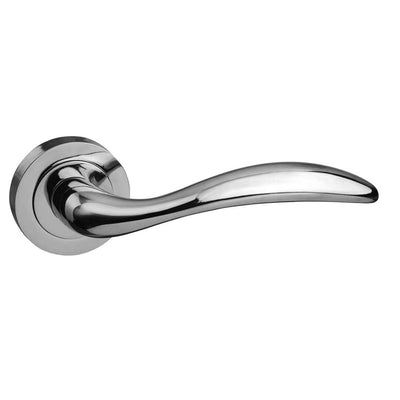 Mediterranean Ancon Lever Door Handle on Round Rose