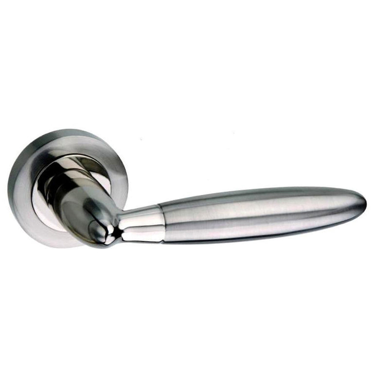 Mediterranean Gibraltar Lever Door Handle on Round Rose