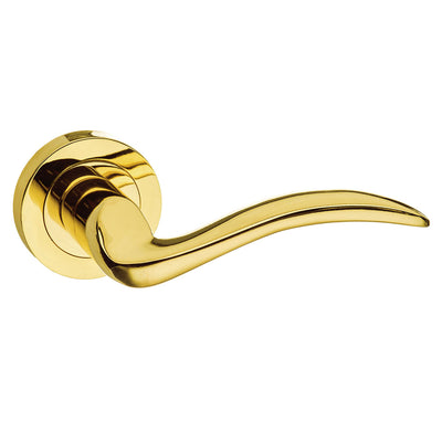 Mediterranean Valencia Lever Door Handle on Round Rose