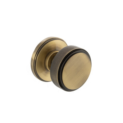 Millhouse Brass Harrison Solid Brass Knurled Mortice Knob on Concealed Fix Rose