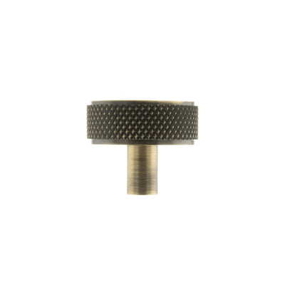 Millhouse Brass Hargreaves Disc Knurled Cabinet Knob on Concealed Fix