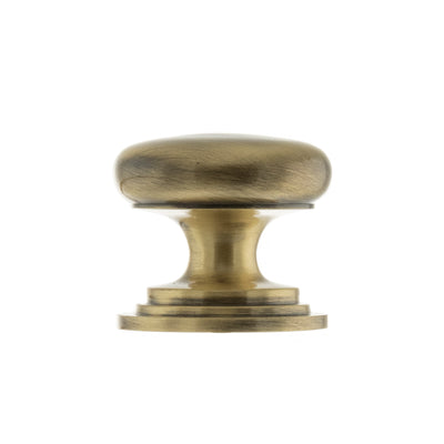 Old English Lincoln Solid Brass Victorian Knob 38mm on Concealed Fix