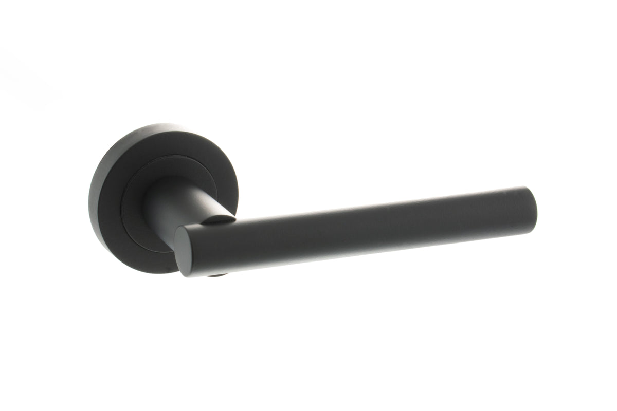 STATUS Nebraska Lever Door Handle on Round Rose