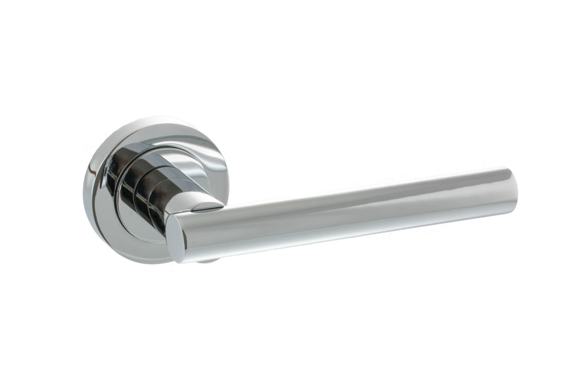 STATUS Nebraska Lever Door Handle on Round Rose