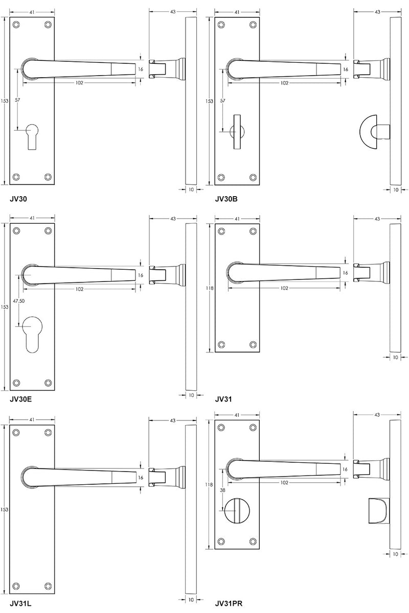 Victorian Straight Lever on Plate