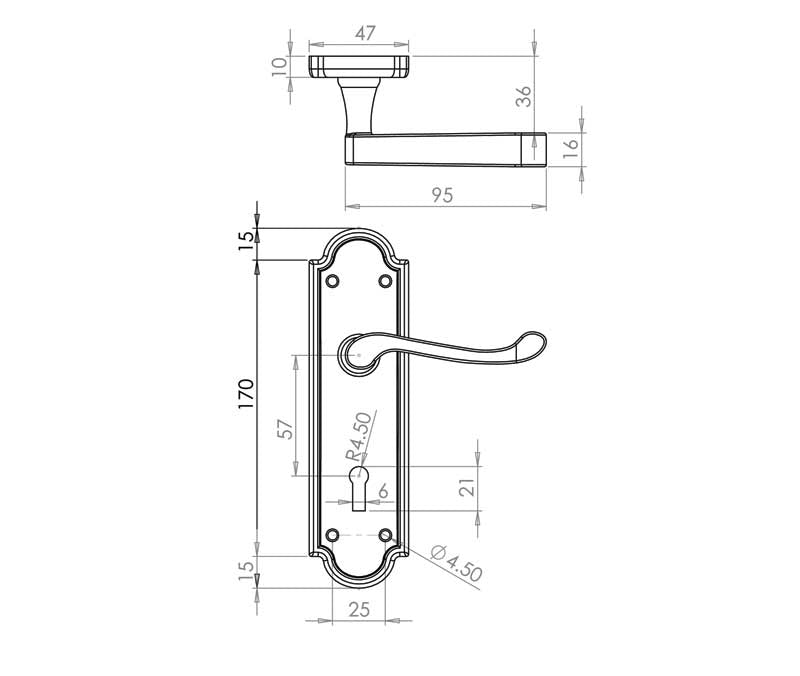 Antique Turnberry Suite Lever on Plate