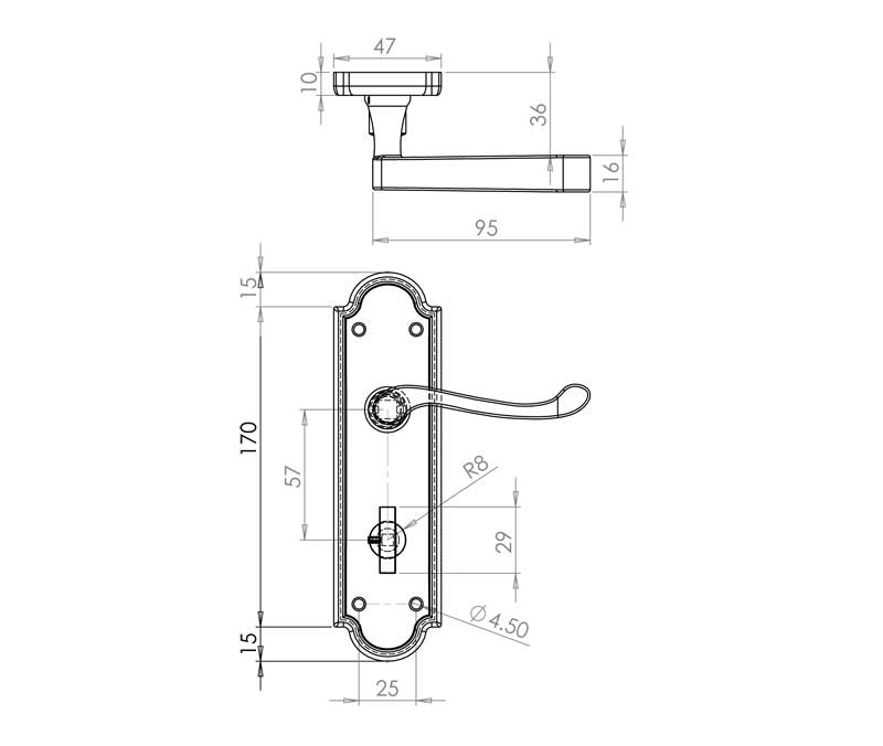 Antique Turnberry Suite Lever on Plate