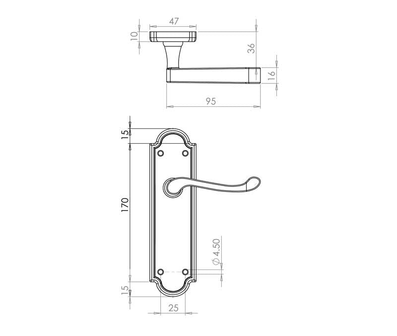 Antique Turnberry Suite Lever on Plate