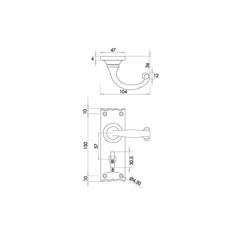 Antique Regal Suite Lever on Plate