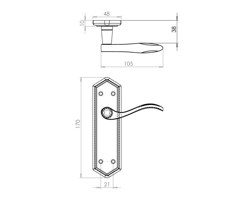 Antique Wentworth Suite Lever on Plate