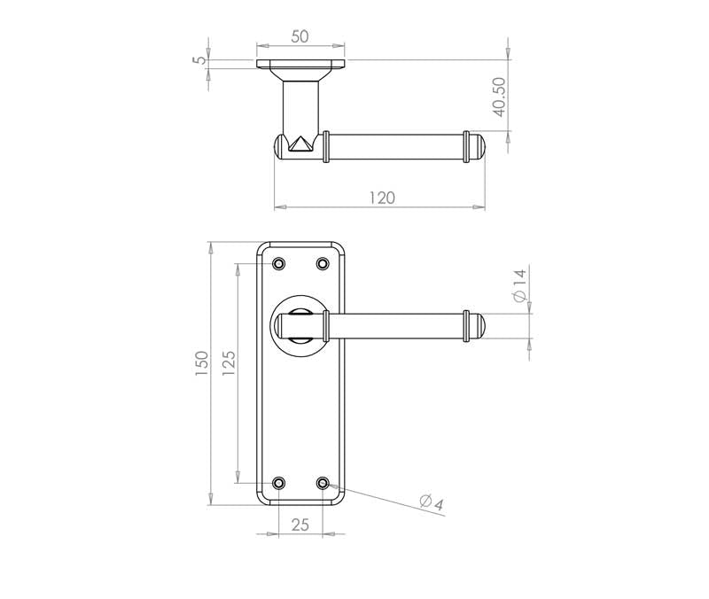 Antique Belfry Suite Lever on Plate