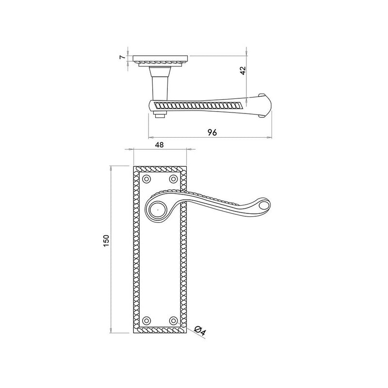 Georgian Suite Lever on Plate