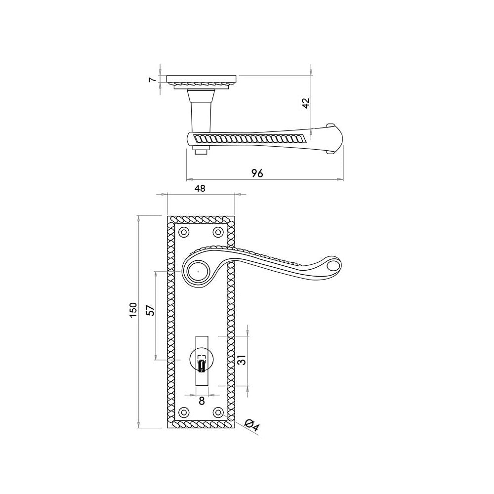 Georgian Suite Lever on Plate