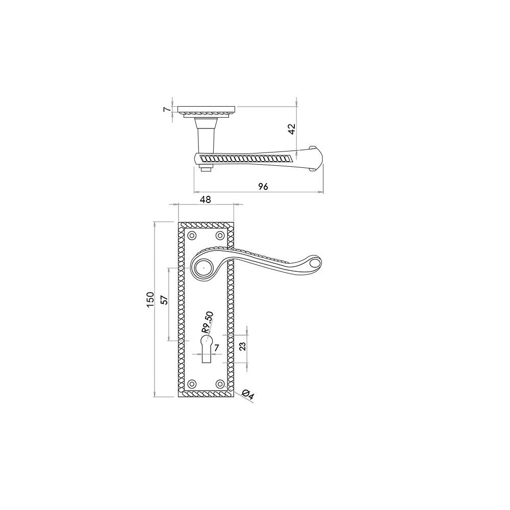 Georgian Suite Lever on Plate