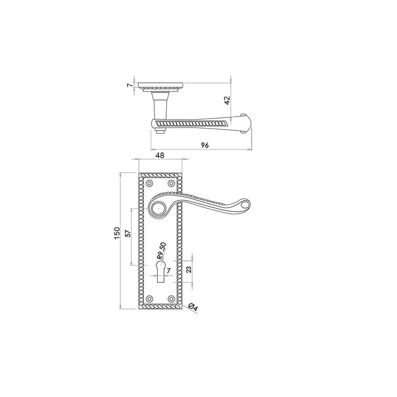 Georgian Suite Lever on Plate