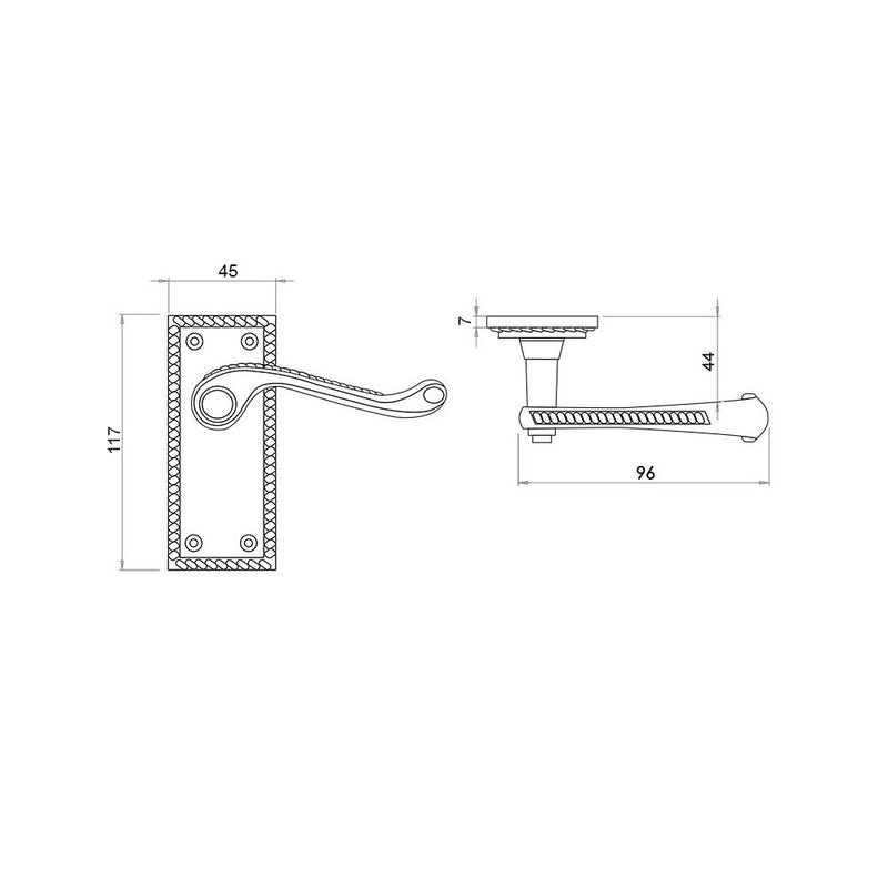 Georgian Suite Lever on Plate