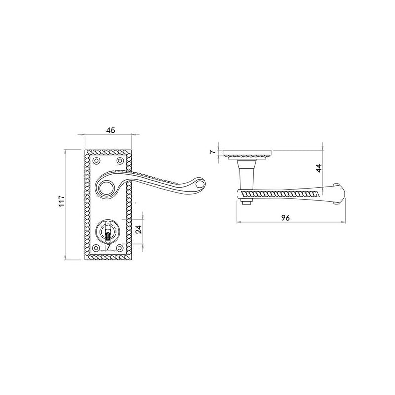 Georgian Suite Lever on Plate