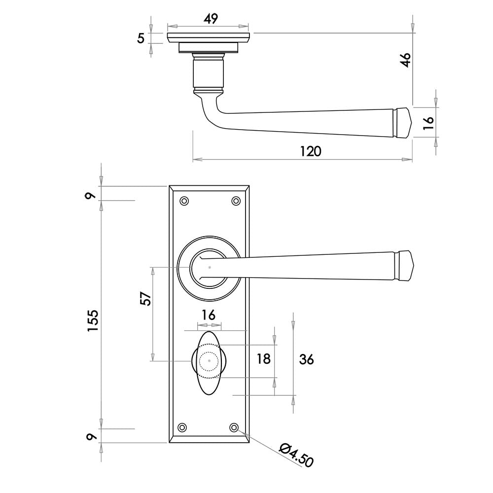 Valley Forge Handforged Lever on Plate