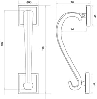 Sloane Door Knocker with Square Rose