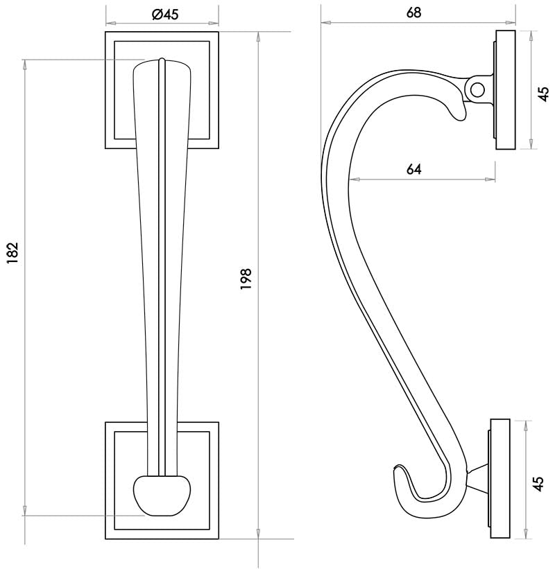 Sloane Door Knocker with Square Rose