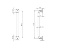 Aluminium 19mm D Shape Pull Handle Rose Fixing