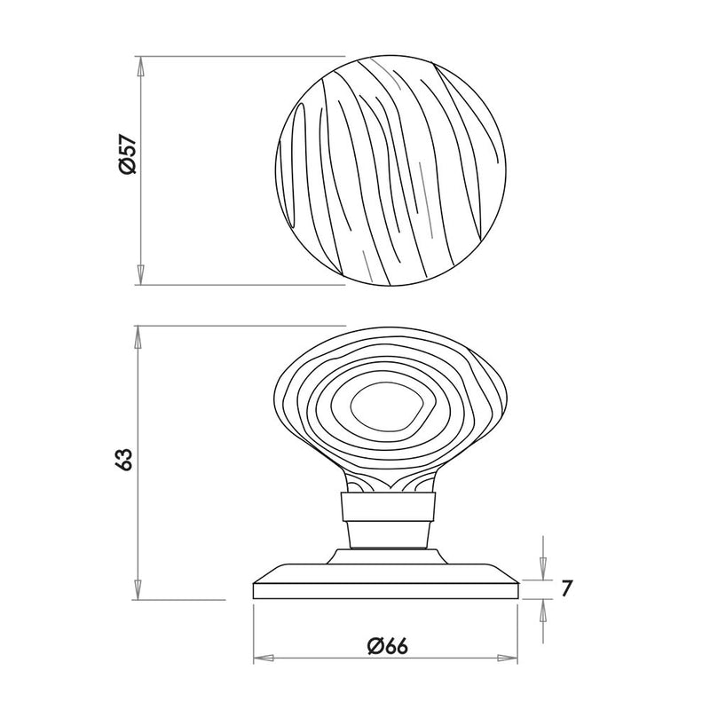 French Oak Mortice Door Knobs