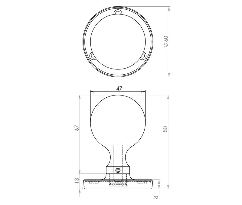 Ball Shape Mortice Door Knobs