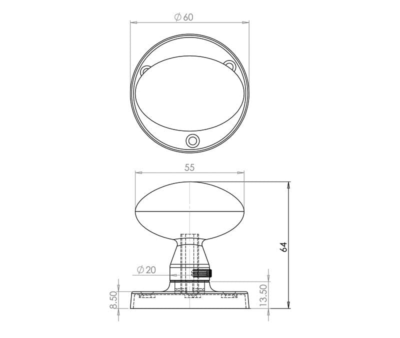 Oval Mortice Door Knobs