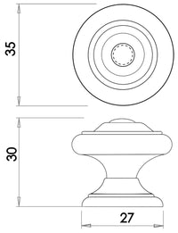 Tin Finish Cupboard Knobs