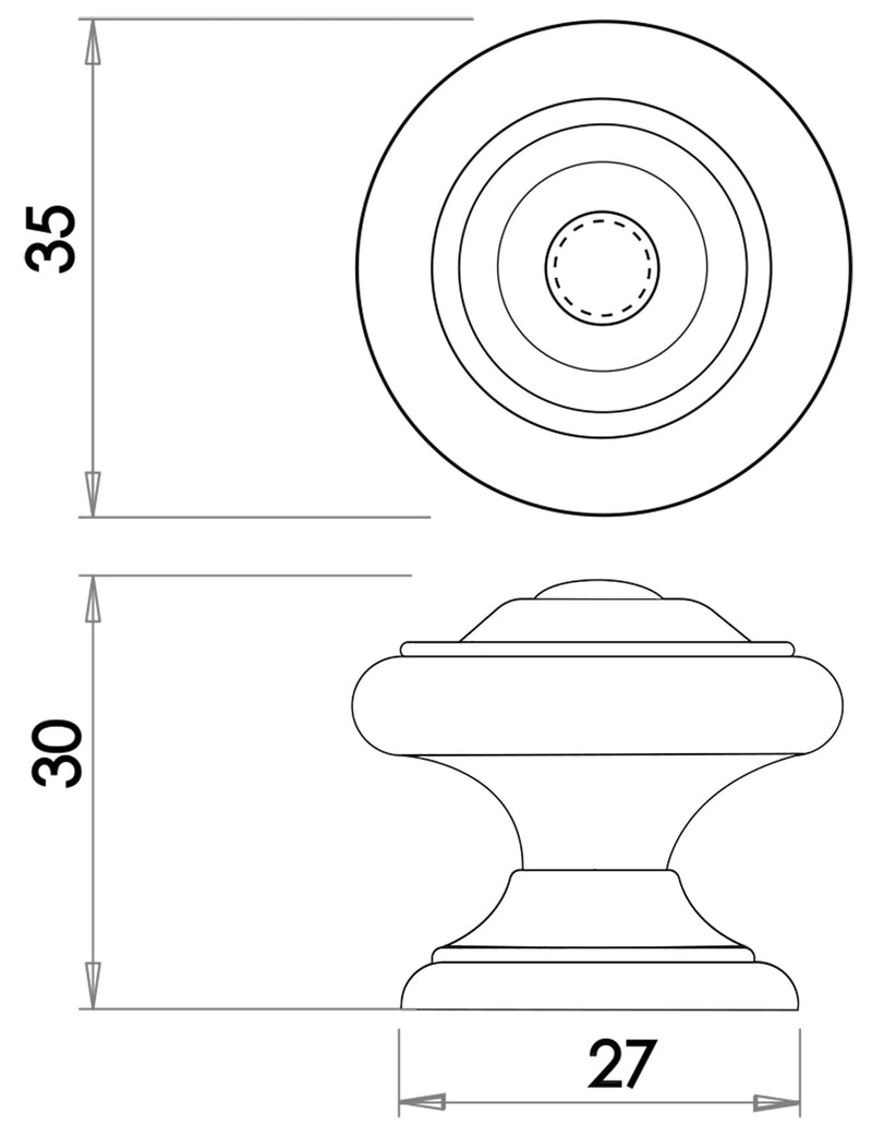 Tin Finish Cupboard Knobs