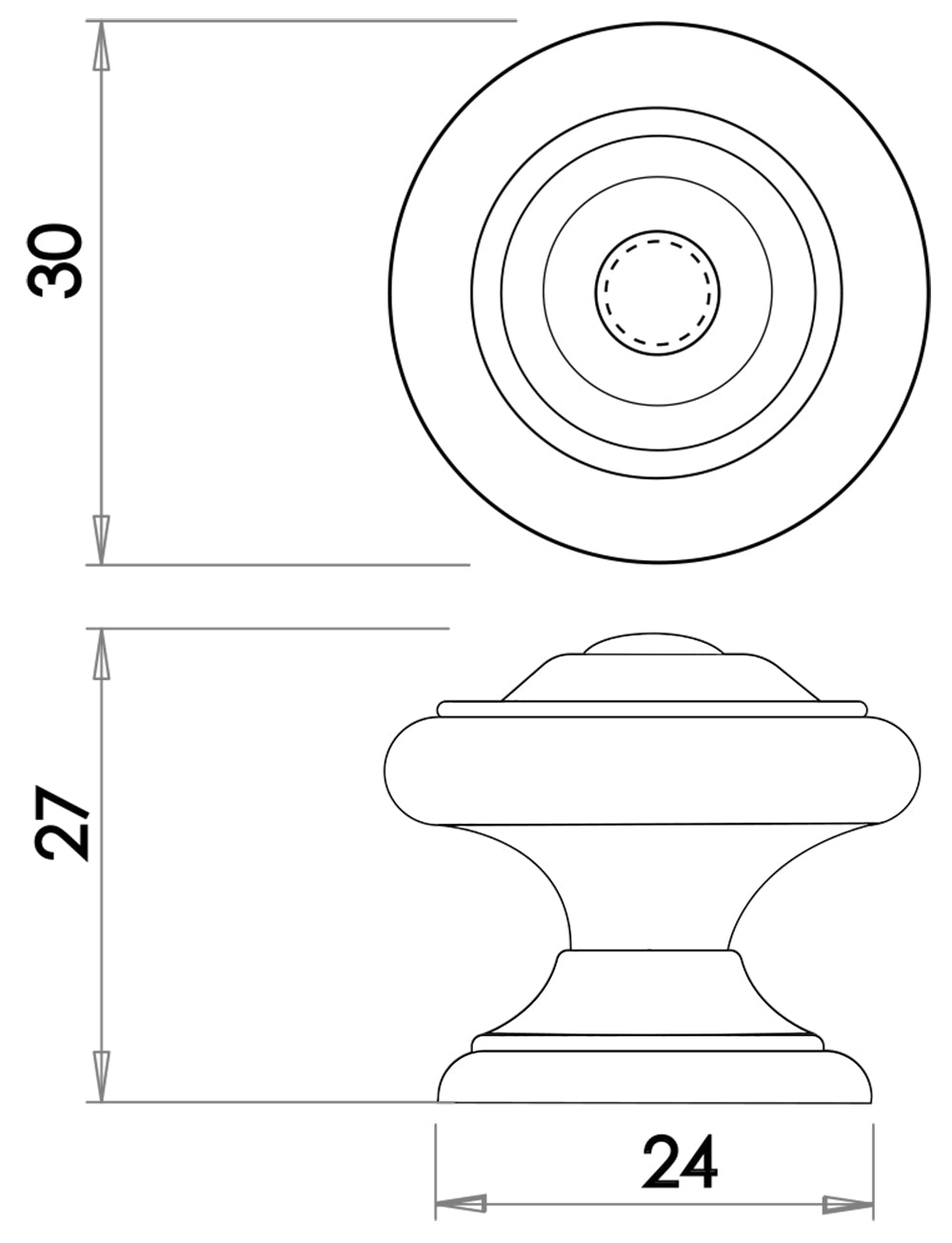 Tin Finish Cupboard Knobs