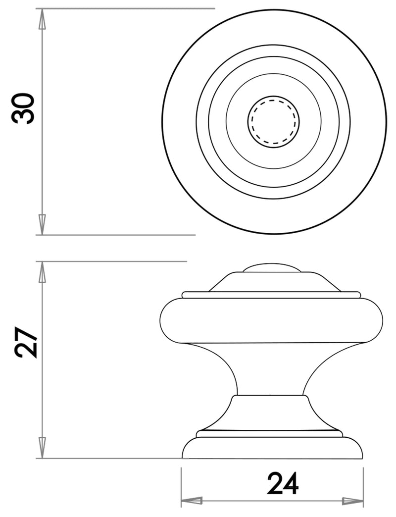 Tin Finish Cupboard Knobs