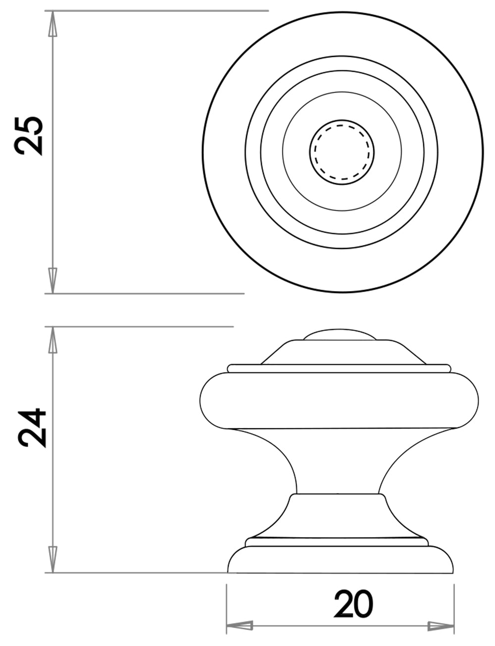 Tin Finish Cupboard Knobs