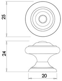 Tin Finish Cupboard Knobs