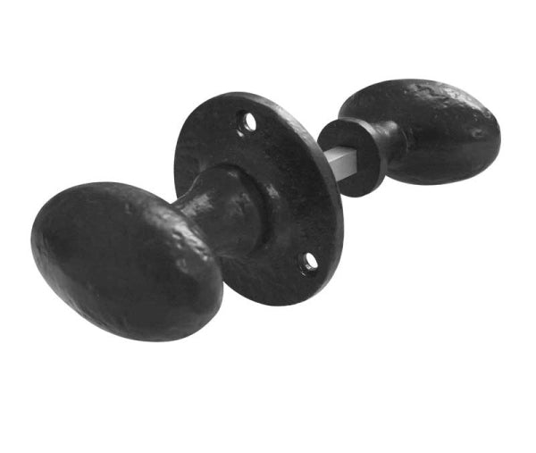 Oval Rim Door Knob Black