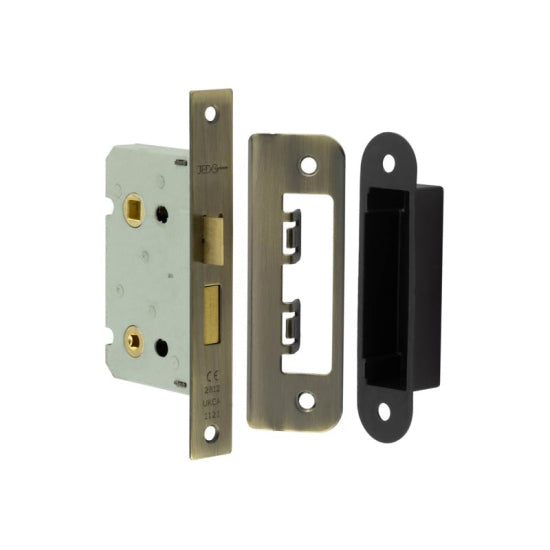 Jedo Kontrax Bathroom locks with Square Forend & Radiused Strike Plate