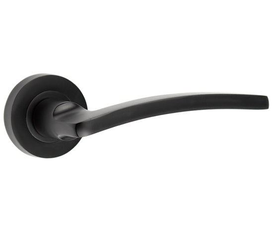 Nero Noir Door Handle on Rose