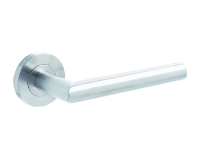 Julian Door Handle on Rose Grade 304 Satin Stainless Steel