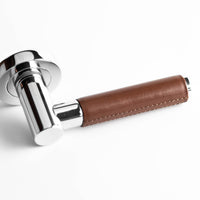 Natural Ascot Door Handles Brown Leather