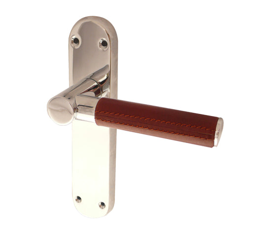 Ascot Suite Lever on Plate Brown Leather