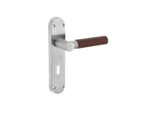 Ascot Suite Lever on Plate Brown Leather