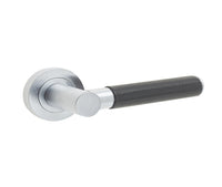 Natural Ascot Door Handles Black Leather