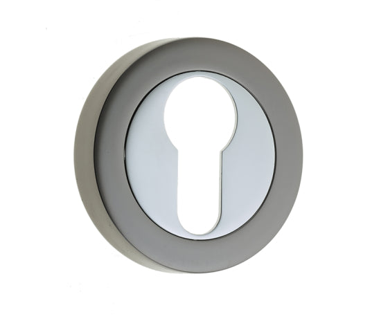 Dual Euro Profile Escutcheons on 50mm Round Rose