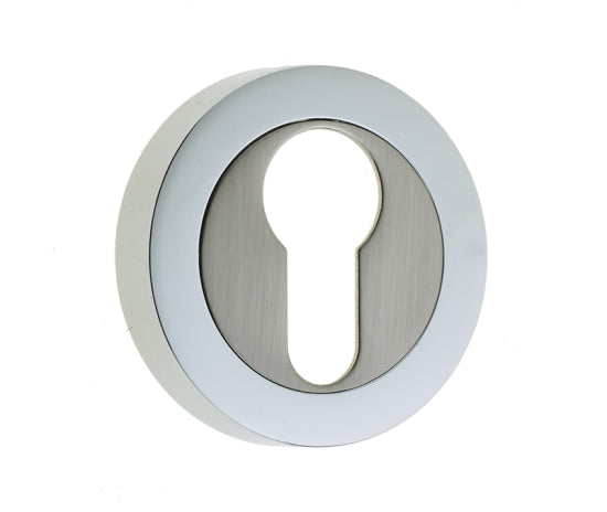 Dual Euro Profile Escutcheons on 50mm Round Rose