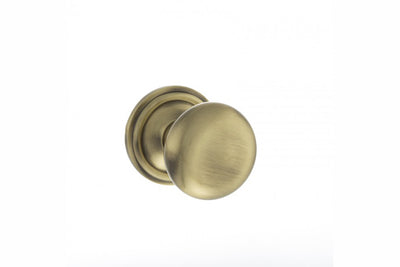 Old English Harrogate Solid Brass Mushroom Mortice Knob on Concealed Fix Rose